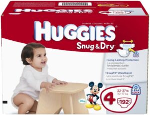 huggies snug and dry diapers economy plus, size 4, 192 count