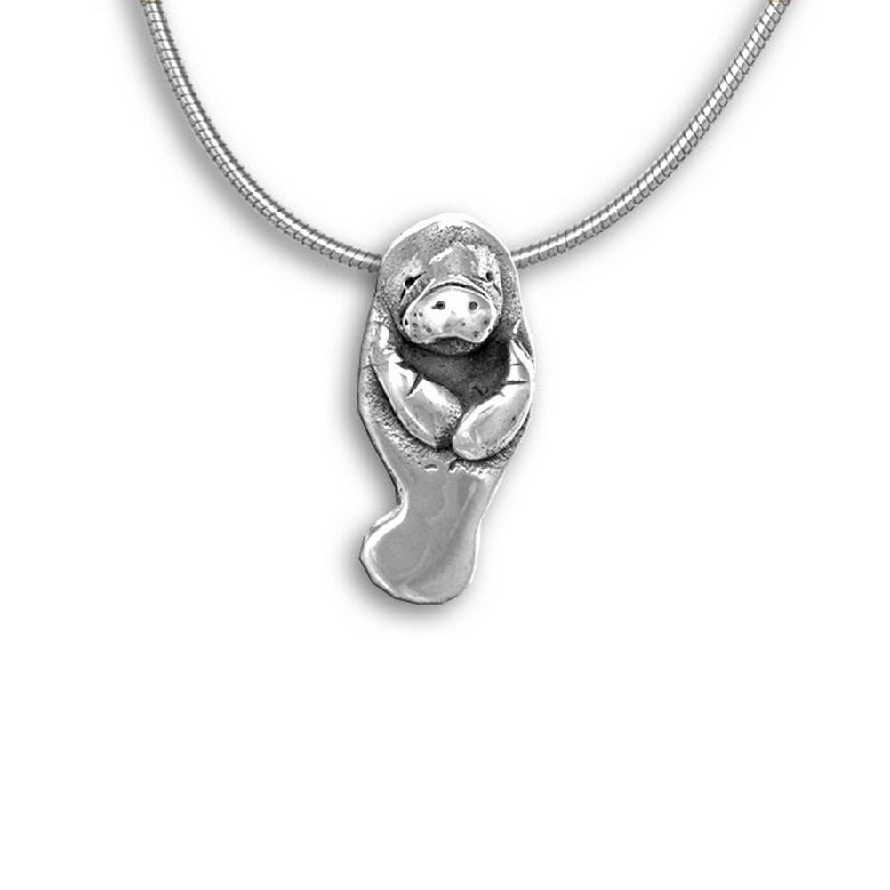 The Magic Zoo Manatee Sterling Silver Pendant – Handcrafted in the USA – Manatee Jewelry for Women