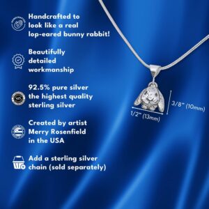 The Magic Zoo Sterling Silver Lop Eared Bunny Pendant for Women– Lop Bunny Gifts for Women – Handcrafted Lop Rabbit Jewelry for Women