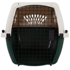 Petmate Ruffmaxx Travel Carrier Outdoor Dog Kennel, 360-degree Ventilation, 26", Almond & Green, Made in USA