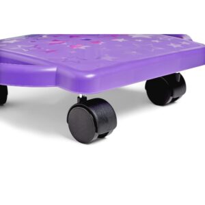 hand2mind Purple Indoor Scooter Board with Handles, Floor Scooter, Sit Down Scooter, Gym Activities for Kids, Indoor Recess Games, Sport Scooters, Physical Education Equipment, Gross Motor Toys