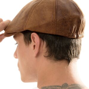 ililily New Men¡¯s Flat Cap Vintage Cabbie Hat Gatsby Ivy Caps Irish Hunting Hats Newsboy with Stretch fit - 001-1, Light Brown