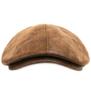 ililily New Men¡¯s Flat Cap Vintage Cabbie Hat Gatsby Ivy Caps Irish Hunting Hats Newsboy with Stretch fit - 001-1, Light Brown