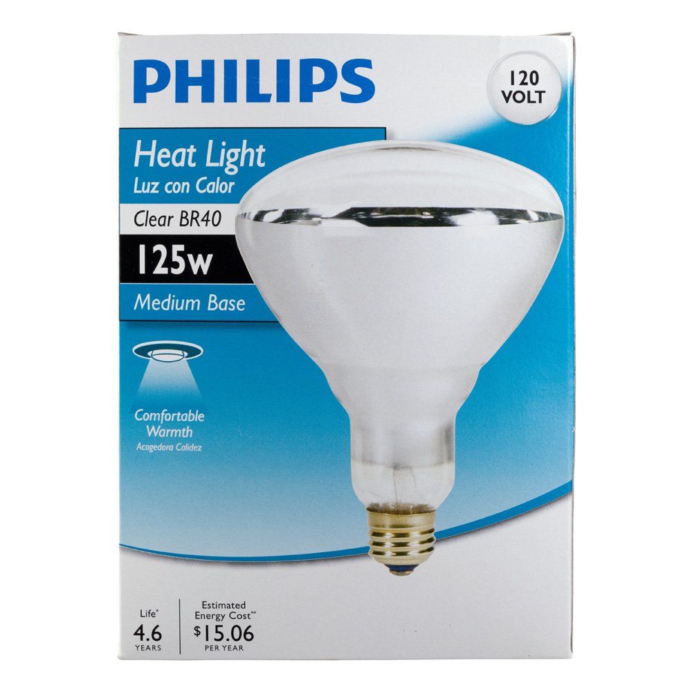 Philips LED 416750 Heat Lamp 125-Watt BR40 Clear Flood Light Bulb