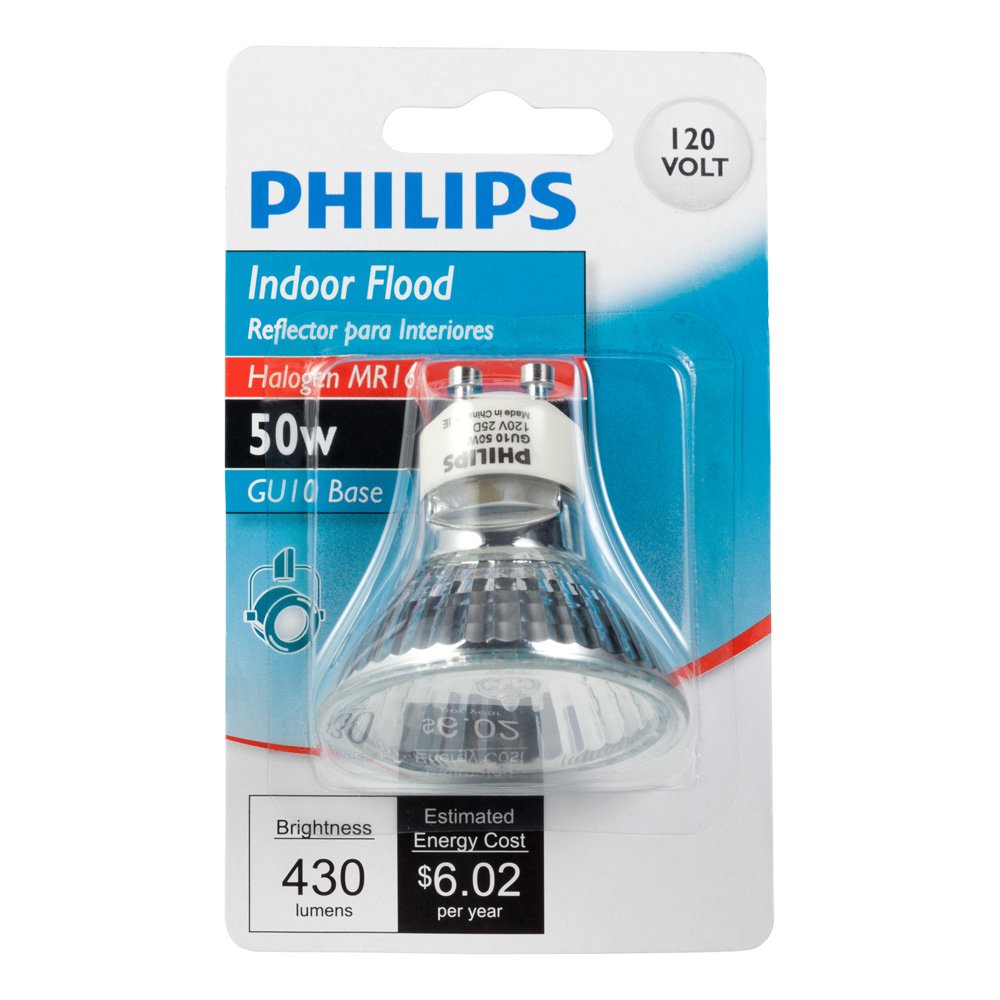 Philips LED 415745 Indoor Flood 50-Watt MR16 GU10 Base Light Bulb