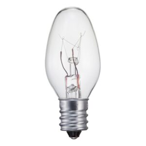 Philips C7 Clear Night Light: 7-Watt, E12 Candelabra Base Light Bulb, Soft White, 4-Pack, 415463