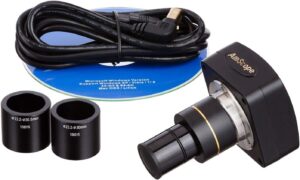 amscope mu500-pb10 5mp usb camera for microscopes + software + test slides, compatible with windows xp/vista/7/8 and mac os 10.6 & up