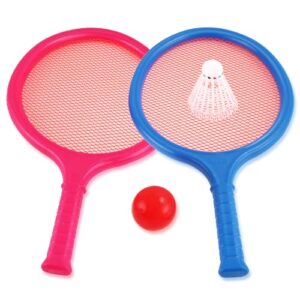 Badminton Racket Set for Kids, Toddlers with 2 Paddles, Ball and Birdie - Junior Kindergarten Student Outdoor Sports Tennis Racquet Play Game Beach Toys