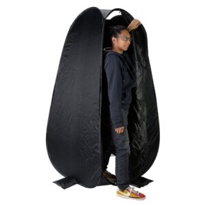 fotodiox collapsible portable indoor/outdoor changing room - black, 6'4" tall, 3'6"x3'6" base, pop-up dressing tent