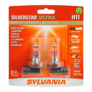 SYLVANIA - H11 SilverStar Ultra - High Performance Halogen Headlight Bulb, White, 2 Pack