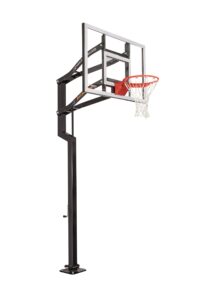 goalsetter contender in ground adjustable basketball system with 54-inch glass backboard and flex rim, black (ss44554g3w)