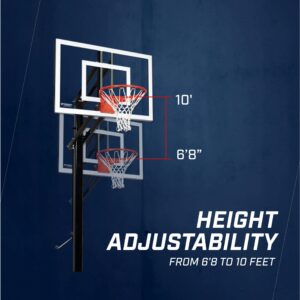 Goalsetter X448 In Ground Adjustable Basketball System with 48-Inch Glass Backboard and Flex Rim