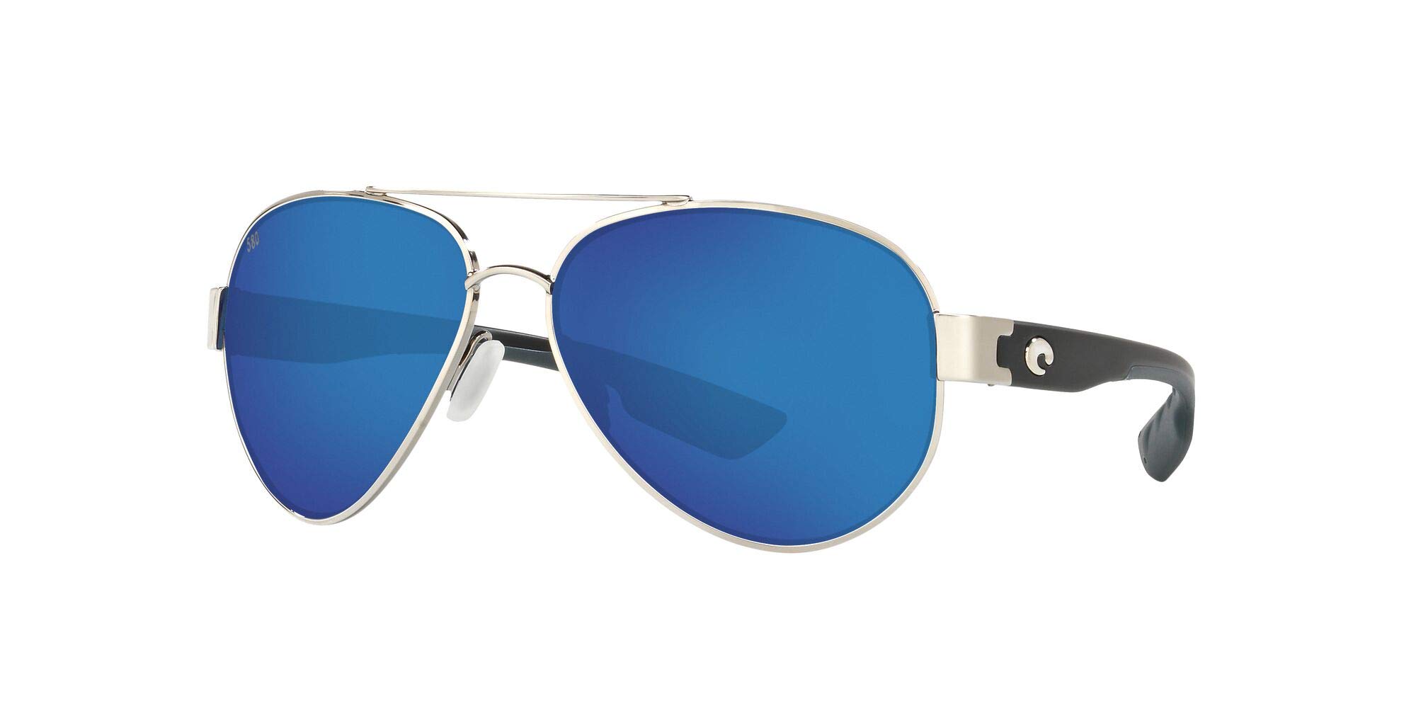 Costa Del Mar Mens South Point Aviator Sunglasses, Palladium/Grey Blue Mirrored Polarized-580G, 59 mm