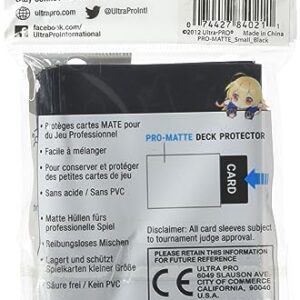 Ultra Pro 60ct Pro-Matte Black Small Deck Protectors, black, small