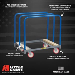 Little Giant PT-2436-5PY Steel Panel Truck with Swivel Casters and Wood End, 1000 Lbs Load Capacity, 24" Width x 36" Length - American Made