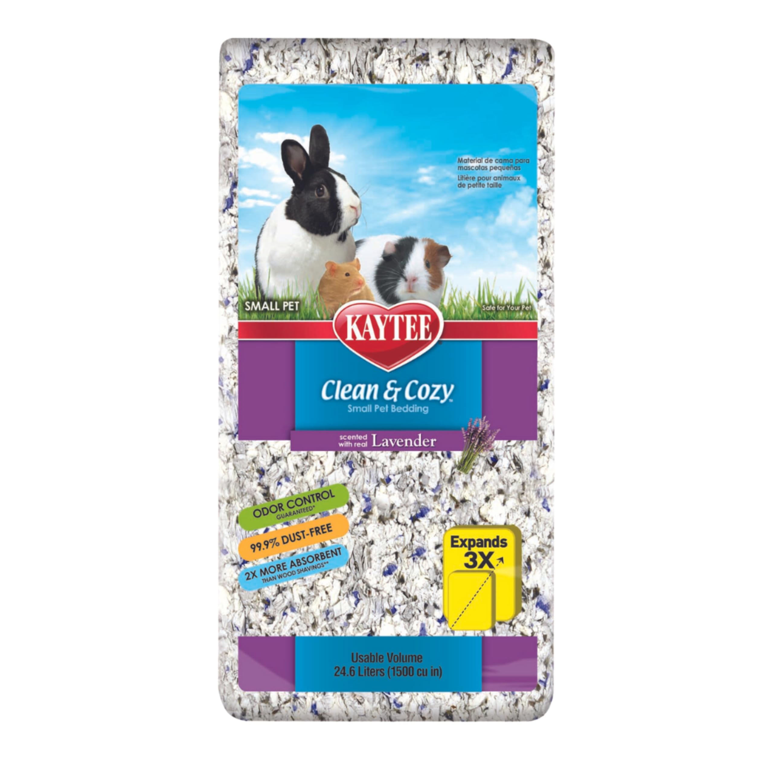 Kaytee Clean & Cozy Lavender Bedding For Pet Guinea Pigs, Rabbits, Hamsters, Gerbils, and Chinchillas, 24.6 Liters