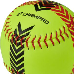 Champro Striped Training Softball Set (Optic Yellow, 12-Inch)