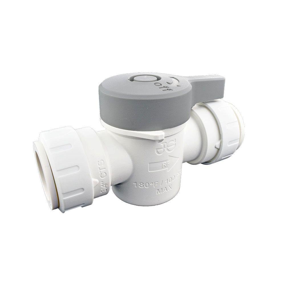 John Guest Speedfit 3/4 Inch CTS Shut-Off Valve, Push to Connect Plastic Plumbing Fitting, White, PSEISV28P