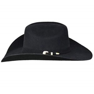 Bullhide Felt Collection Kingman 4x Premium Wool Western Cowboy Hat, 4" Brim, Black, 7 3/8