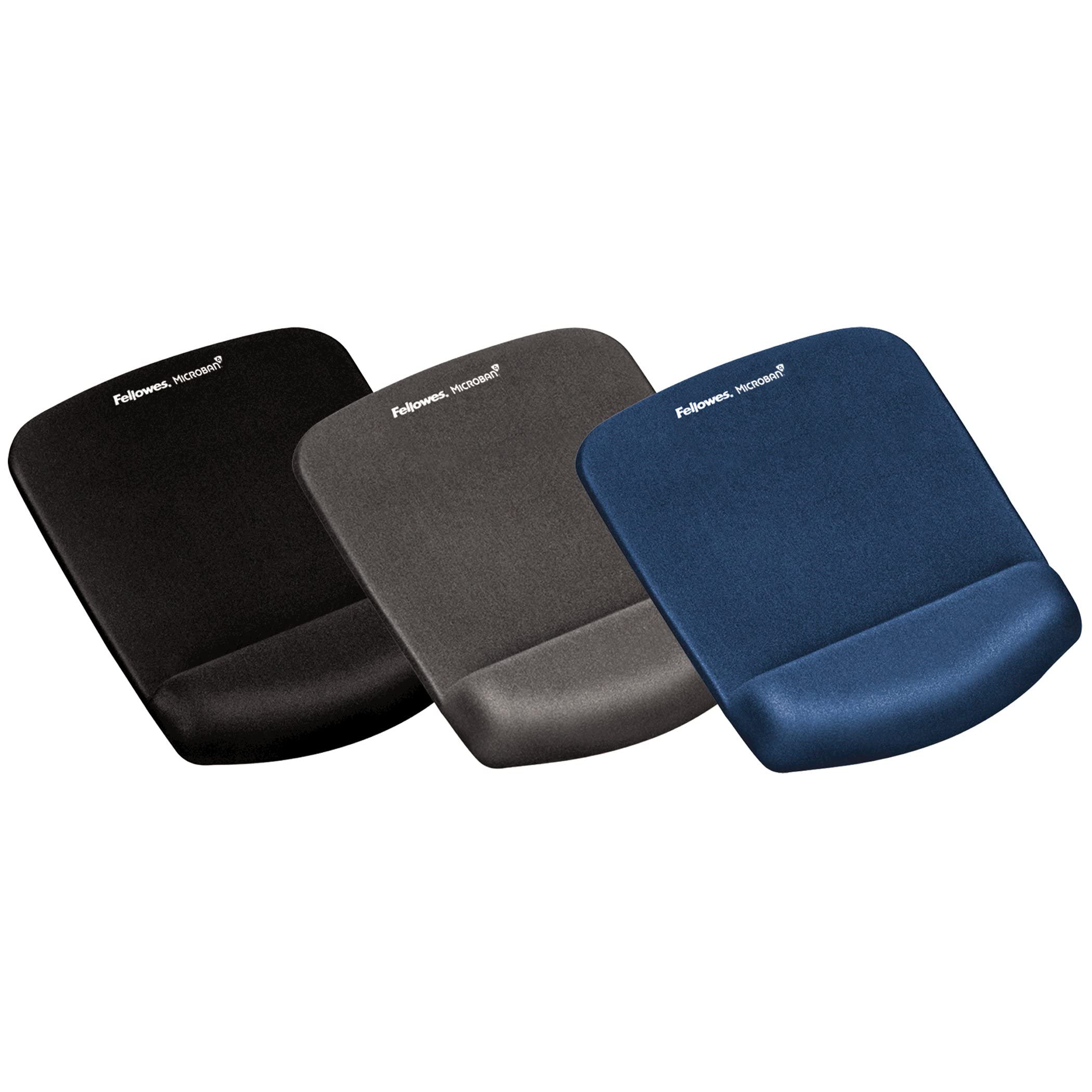 Fellowes PlushTouch Wrist Rest with Mouse Pad, FoamFusion Technology, Graphite (9252201)