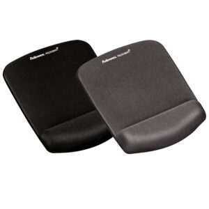 Fellowes PlushTouch Wrist Rest with Mouse Pad, FoamFusion Technology, Graphite (9252201)