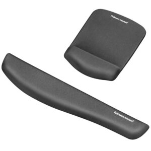 Fellowes PlushTouch Wrist Rest with Mouse Pad, FoamFusion Technology, Graphite (9252201)