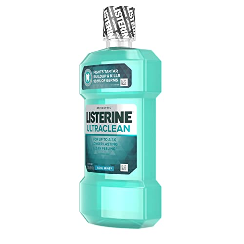 Listerine Ultraclean Oral Care Antiseptic Mouthwash with Everfresh Technology to Help Fight Bad Breath, Gingivitis, Plaque and Tartar, Cool Mint, 8.5 fl. oz (250 mL)