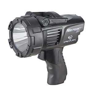 Streamlight 44911 Waypoint 400 Rechargeable 1400-Lumen Long Range Pistol-Grip Spotlight with 120V AC Charger and Polymer Holder/Mount, Black