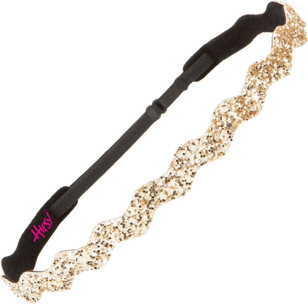 Hipsy Women's Adjustable NO SLIP Bling Glitter Headband Mixed Pack (Golden Rod 2pk)