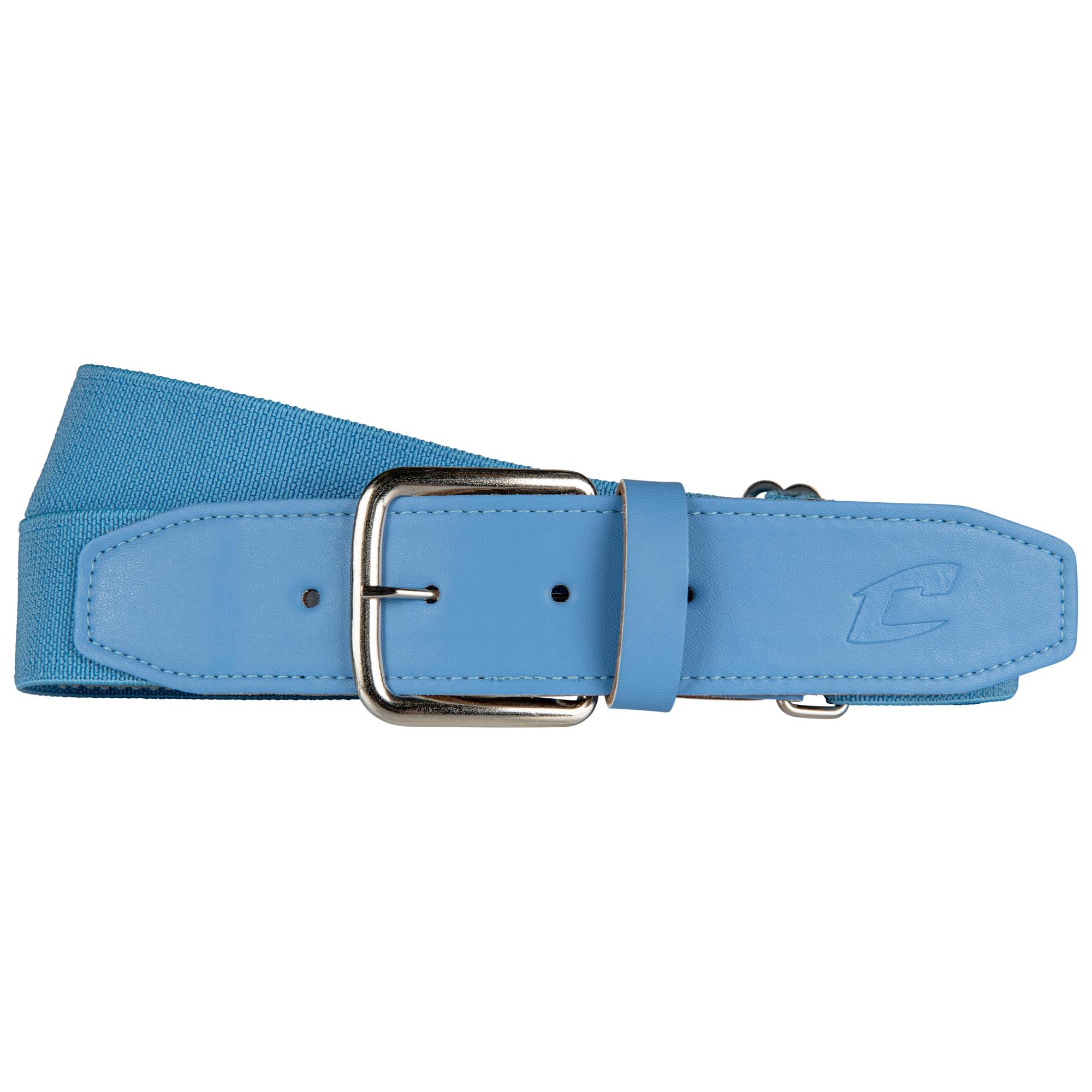 CHAMPRO Baseball Belt with Leather Tab, Light Blue, Adult