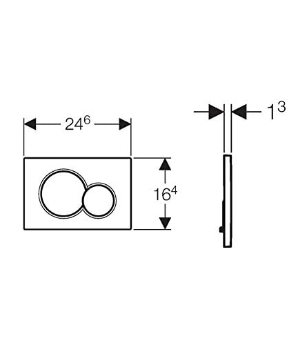 Geberit 115.770.21.5 Samba Dual Flush Actuator Chrome