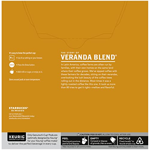 Starbucks Coffee Veranda blend single serve capsules for Keurig K-Cup pod brewers (96 Count)