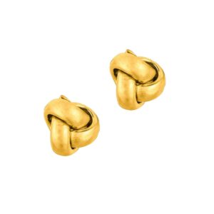 ritastephens 14k solid yellow gold love knot loveknot stud earrings 7 mm