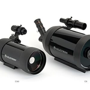 Celestron – C5 Angled Spotting Scope – Schmidt-Cassegrain Spotting Scope – Great for Long Range Viewing – 50x Magnification with 25mm Eyepiece – Multi-Coated Optics – Rubber Armored