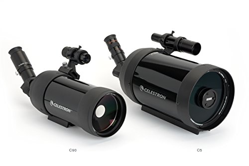 Celestron – C5 Angled Spotting Scope – Schmidt-Cassegrain Spotting Scope – Great for Long Range Viewing – 50x Magnification with 25mm Eyepiece – Multi-Coated Optics – Rubber Armored