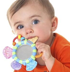 nuby look-at-me mirror teether toy, colors may vary