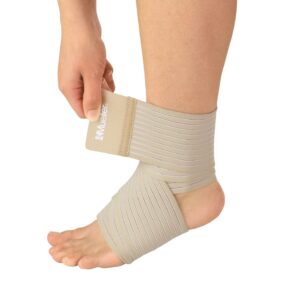 mueller sports medicine all-purpose support wrap for men and women, adjustable compression for joint and muscle support, beige, regular (pack of 1)