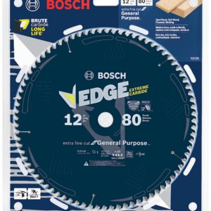 BOSCH DCB1280 12 In. 80 Tooth Edge Circular Saw Blade for Extra-Fine Finish, Black