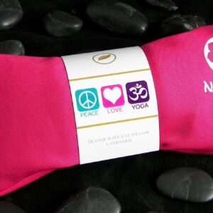 Happy Wraps Namaste Lavender Yoga Eye Pillows - Hot Cold Aromatherapy for Stress, Meditation, Spa, Relaxation Gifts - Set of 4 - Pink Cotton