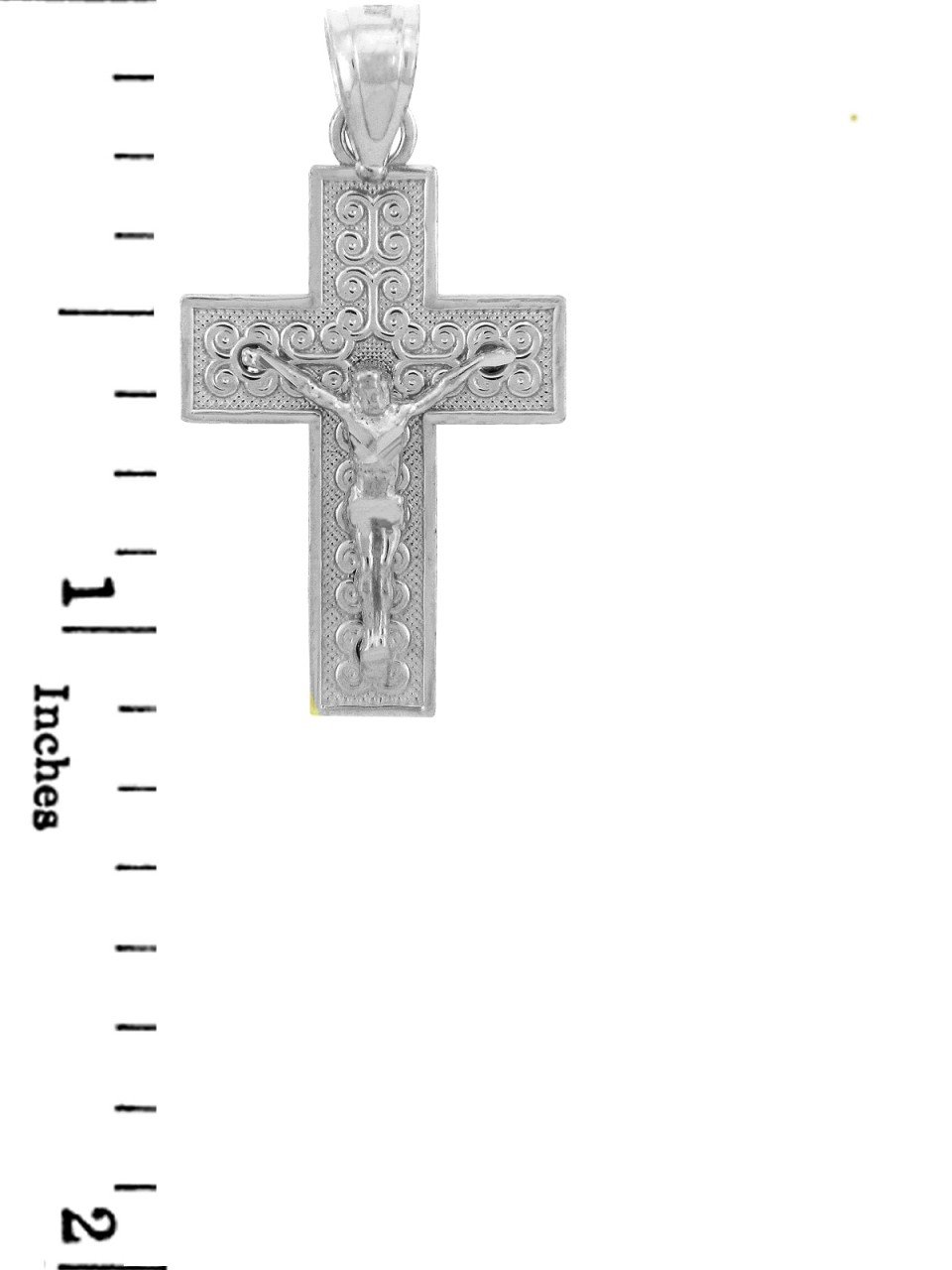 Religious Jewelry 925 Sterling Silver Crucifix Filigree Charm Pendant