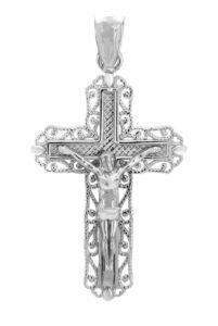 religious jewelry 925 sterling silver crucifix filigree charm pendant