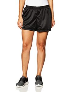 champion women's mesh short, black, large