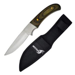 fury mustang mirror finished razor edge blade hunting knife, 8-inch