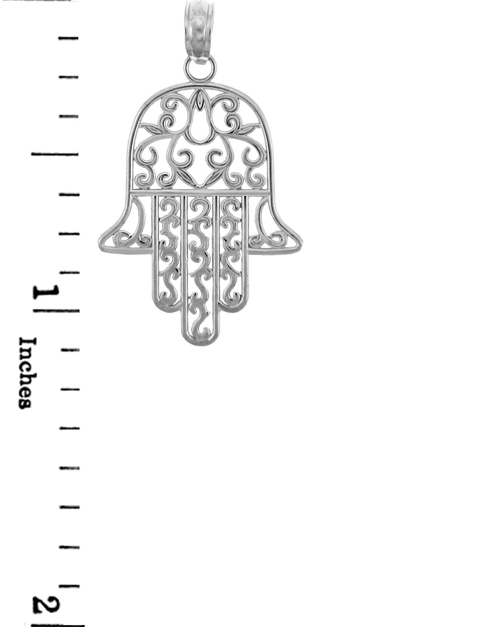 925 Sterling Silver Jewish Hamesh Hand Filigree Charm Hamsa Pendant