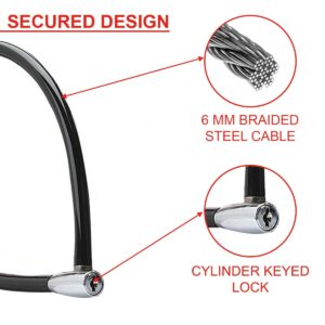 MASTER LOCK Bike Cable Lock [Key] [55 cm Colourful Cable] [Outdoor] 8630-F - Ideal for Bike, Electric Bike, Skateboards, Strollers, Lawnmowers and other Outdoor Equipments