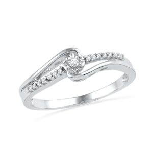 dgold 10kt gold round diamond promise ring (1/10 cttw)