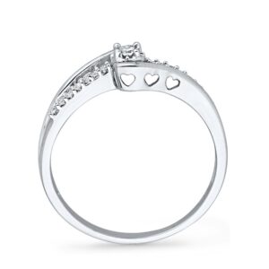 DGOLD 10KT Gold Round Diamond Promise Ring (1/10 CTTW)