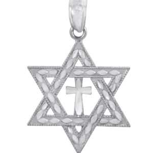 925 Sterling Silver Jewish Charm Cross Star of David Pendant