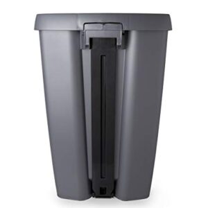 Umbra Brim 13 Gallon Trash Can with Lid - Large Kitchen Garbage Can with Stainless Steel Foot Pedal, Stylish and Durable, Silver/Nickel