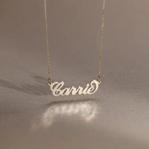 Personalized 14k Gold Carrie Name Necklace